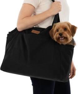 lot 4083 image: Plush Corduroy Dog Purse Carrier for Small Dogs   Soft Dog Tote with Safety Harness Clip, Lightweight Travel Bag for Puppies and Small Pets, COLOR IS BROWN