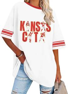 lot 4099 image: Football Shirts Women Game Day Short Sleeve Shirt Gameday Graphic Tops Football Team Fan Outfits Sport Season Apparel SIZE XL