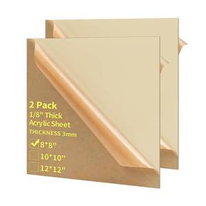 lot 4101 image: 18 Thick 8 x 8 inch Acrylic Sheets - 2 Pack Plexiglass Sheets for Creative DIY Projects Laser Cutting Engraving UV Printed Signs Crafts Badges - (2, Beige, 8 x 8 inch)