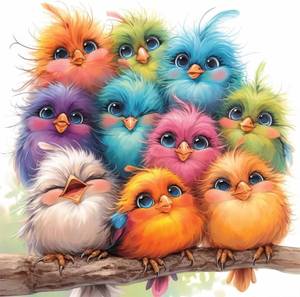 lot 4106 image: RYMILIE Birds Diamond Art Painting Kits for Adults, Full Drill Diamond Dots Paintings for Beginners, Round 5D Paint with Diamonds Pictures Gem Art Painting Kits DIY Crafts Kits