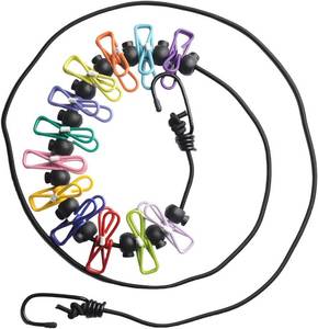 lot 4107 image: Retractable Portable Travel Clothesline with 12 Clips & Stops   Compact Clothes Drying Line for Indoor Laundry, Outdoor Camping, Hotel, and RV Use