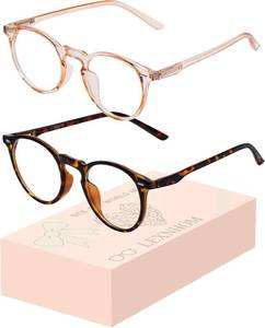 lot 4128 image: Blue Light Glasses for Woman, Blue Light Blocking Lightweight Round Eyeglasses for Computer TV Gaming Phone Screen,Eye Strain