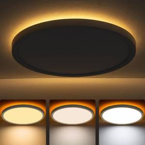 lot 4130 image: Bargeni Flush Mount Ceiling Light,12 inch LED Ceiling Light Fixture with Night Light,24W3000K4000K5000K Dimmable,Light Fixtures Ceiling Mount,White