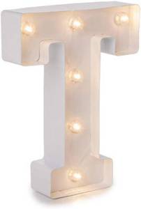 lot 4144 image: Darice White Metal Marquee Letter   T - 9.87  Tall, White Finish