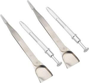 lot 4154 image: ZCZQC 4PCS Jewelry Reticle Grabber with Spade Tweezers Stainless Steel Diamond Holder Clawed Gemstone Tweezers For Gemstones Beads Small Parts Grabbers