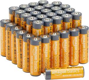 lot 4183 image: Amazon Basics 36-Pack AA Alkaline High-Performance Batteries, 1.5 Volt, 10-Year Shelf Life