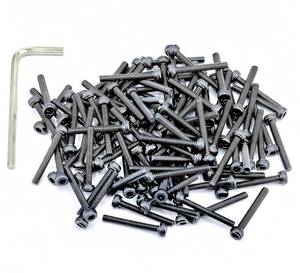 lot 4190 image: 100pcs M3 x 20 mm 12.9 Grade Alloy Steel Hex Socket Head Cap Screws Bolts,Black Oxide Finish