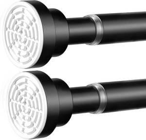 lot 4213 image: AIZESI Black Spring Tension Rod No Drilling 28-50Inch-2PCS,Tension Curtain Rod Non-Slip,Bathroom Spring Curtain Rod Non-Rust,Adjusatable Tension Rod For Windows Durable Adjustable Tension Rod