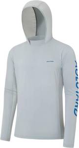 lot 4214 image: Men s Sun Hoodie Fishing Shirts UPF 50 UV Protection Long Sleeve Rash Guard Lightweight SPF Swim Running Quick Dry, Large