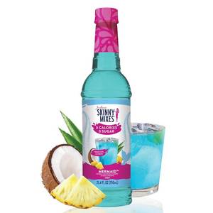 lot 4224 image: Jordans Skinny Mixes Sugar Free Syrup, Mermaid Flavor, Fruit Flavored Water Enhancer, Drink Mix for Ice Tea, Lemonade & More, Zero Calorie Flavoring, Keto Friendly, 25.4 Fl Oz, 1 Pack
