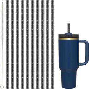 lot 4231 image: Replacement Straws for Stanley Cup 40 oz 30 oz Tumbler, 6 Pack 12.13-In Long Reusable Plastic Straw with Cleaning Brush, Dishwasher Safe, BPA Free