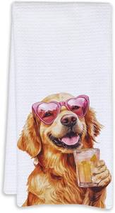 lot 4237 image: Cabana Bro Golden Retriever Gifts Kitchen Towels, Golden Retriever Gifts for Women Men Decorative Hand Towels for Bathroom, Funny Goldie Cocktail Tequila Beer Dish Tea Towels for Kitchen, 16x24 Inch
