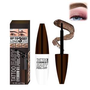 lot 4239 image: Tattoo Eyebrow Gel Easy Peel Off - Brown Eye Brow Gel Eyebrow Dye Eyebrow Tattoo Peel Off, Natural Safe Brow Color for Women Sparse Brows, Easy Use Lasts 3 Days, Waterproof & Transfer-proof - 01