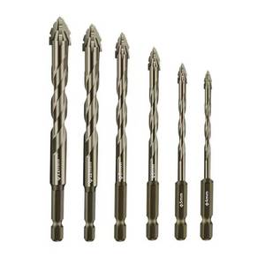 lot 4240 image: Four-Flute Sawtooth Eccentric Drill Bit Multifunction Four Edged Serrated Eccentric Drill 4-Flute High Hardness Four Edged Serrated Drill Bit Set 45681012mm for Concrete Tile Ceramic Wood
