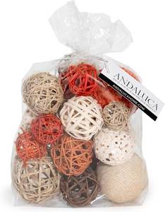 lot 4244 image: ANDALUCA Decorative Balls Bag Bowl Filler Home Decor (Orange)