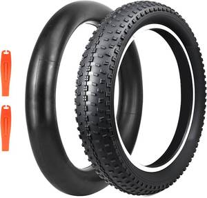 lot 4268 image: 12 Pack Fat Tire with Tubeno Tube for Ebike Mountain Bike Heavy Duty High-Performance Wear-Resistant E-Bike Mountain Snow Bike Tire 2024 x 3 Black 12 Tires 12 Tubes 2levers