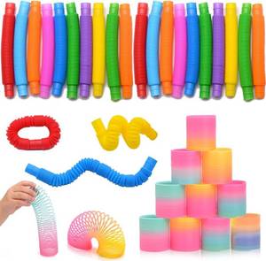 lot 4274 image: VKTEN 56PCS Party Favors for Kids, 28 Pop Tubes and 28 Mini Spring Toys, Birthday Party Favors, Goodie Bag Stuffers, Classroom Prizes, Treasure Box Toys, Carnival Rewards for Boys and Girls