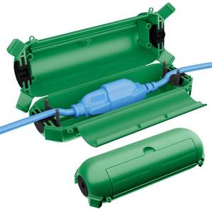 lot 4282 image: QUOBAS 2 Pack Small Outdoor Extension Cord Cover, Waterproof Electrical Box for Outdoor Outlets, Plugs, Holiday Christmas Lights, Power Tools, Green