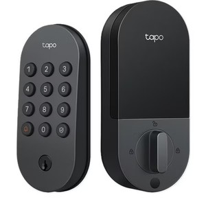 lot 3855 image: TP-Link Tapo Smart Door Lock, Deadbolt, Keyless Entry, In-App Monitoring, Easy Install, Long Lasting Battery Life, Replaces Most Locks, BHMA Grade 2, Tapo DLW10