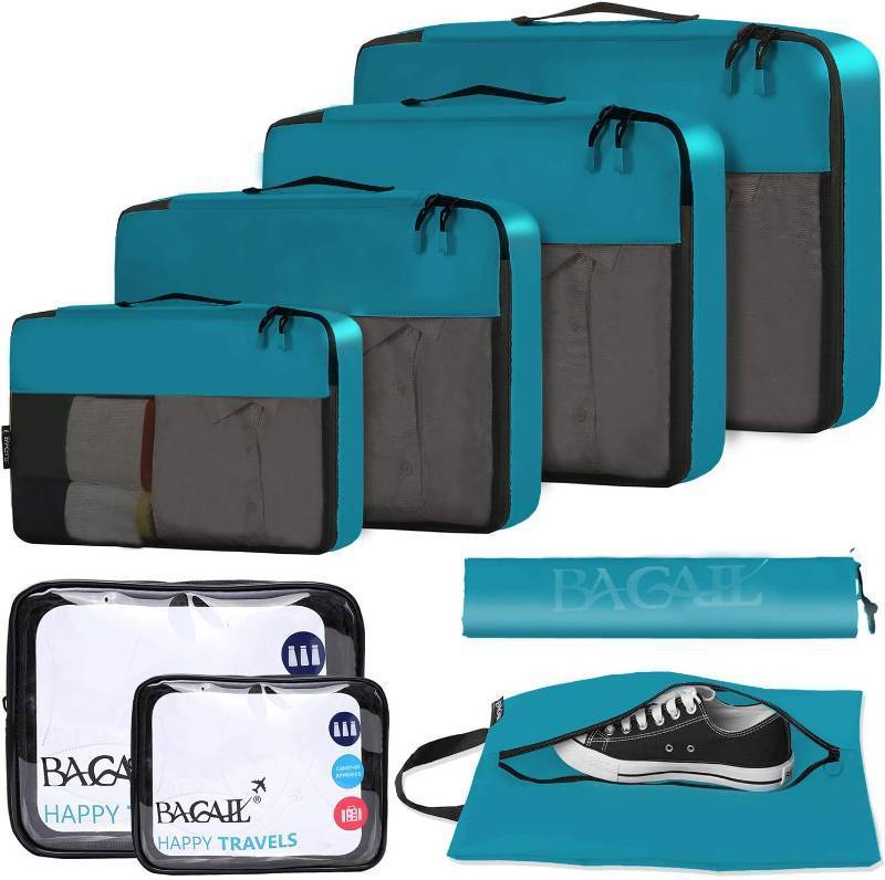 lot 297 image: BAGAIL 8 Set9 Set Packing Cubes Luggage Packing Organizer for Travel, Suitcase Packing Bags for Travel Accessories