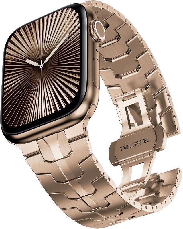 lot 1085 image: CHANCHY Stainless Steel Band for Apple Watch Band Apple Watch Ultra 321 Band 49mm, Series 1110 46mm, 987 45mm, SE3SE2SE 654 44mm, 321 42mm, Metal Strap with Folding Clasp for Men, Titanium