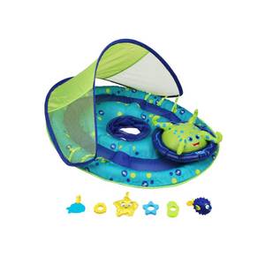 lot 3893 image: SwimWays 34-in 1-Seat Blue, Green Infant Float