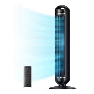 lot 3896 image: Dreo Tower Fan, 27fts Velocity Quiet Floor Fan, 90  Oscillating Fans for Indoors with 8 Speeds, 4 Modes, Remote Control, Standing Fans, Bladeless Fan, Black, Nomad DC