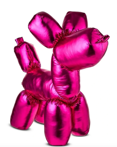 lot 3890 image: Way To Celebrate Valentines Day Hot Pink Iridescent Balloon Dog Plush