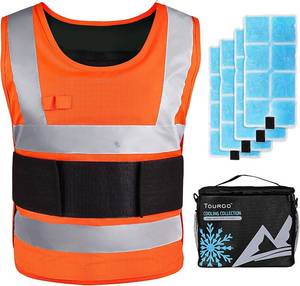 lot 4309 image: Cooling Vest for Men with 4 Gel Packs, 1-3 Hours Cold, Class 2 Safety Cool Vests with Premium 3M Strips, Ideal Ice Vest for Hot Weather, Construction Work, Motorcycle, Cooking and Summer