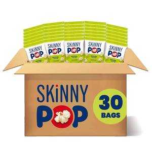 lot 4311 image: SkinnyPop Popcorn, Original, Whole Grain, Dairy-Free Snack, 0.65oz Bags (30ct)