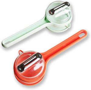 lot 4319 image: 2-Piece Vegetable Peeler Set - Stainless Steel Potato Peeler and Fruit Peeler, Ideal for Kitchen Use, Apple Peeler, Carrot Peeler, Orange Peeler with Comfortable Grip