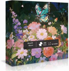 lot 4345 image: 1000 Pieces Jigsaw Puzzles for Adults, Floral & Bird Series - Exquisite Nature Art & Seamless Fit, Calming Brain Teaser, Large 28 x 20, Great Gift for Garden Lovers Moonlit Bloom