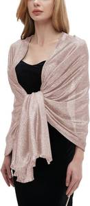 lot 4358 image: Umjetnost Womens Sparkling Metallic Shawls and Wraps for Evening Dresses Wedding Party