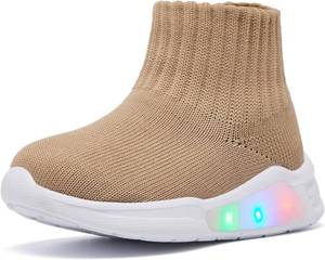 lot 4367 image: MORENDL Toddler Light Up Walking Shoes Baby Non-Slip Sock Shoes Toddler Slip On Sneakers Boys & Girls