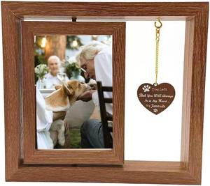 lot 4453 image: Dog Memorial Gifts,Rotating Pet Memorial Wooden Picture Frame for 4x6 Photo,Remembrance Keepsake Sympathy Gift for Loss of Dog,Dog Bereavement Remembrance Picture Frame