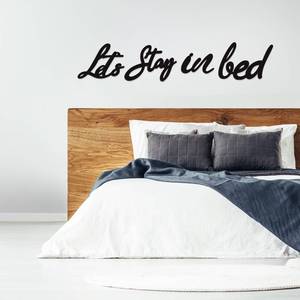 lot 4489 image: Longan Craft Lets Stay in Bed Art Deco Wooden Sign, Rustic Bedroom Wall Decor, Funny Quotes Art Sign, Valentines Day Housewarming Gift (Unpainted)