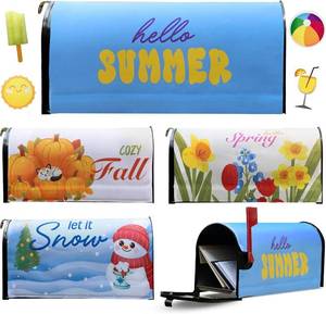 lot 4508 image: Magnetic Mailbox Covers - Magnetic Mailbox Cover with Beautiful Welcome Sign Design - Weather and UV-Resistant Decor for 18 x 21 (Pack of 4)