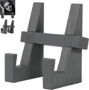 lot 4513 image: DEBETOOL Now Playing Vinyl Record Stand - Wooden Plate Display Stand for Records, Holds Album Covers, Books & Art, Modern Decor Vinyl Record Accessories for Music Lovers