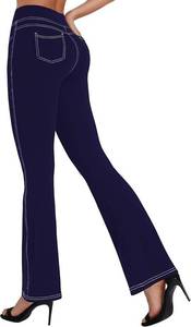 lot 4919 image: Sunzel Flare Leggings for Women High Waist Workout Leggings with Pockets Tummy Control Wide Leg Flared Yoga Pants, Size Medium 810