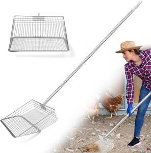 lot 4932 image: Chicken Poop Scooper,Coop Scoop Shelf, Detachable Tool (36 to 63 inches),Stainless Steel Coop Scoop, Poop Shovel for Chicken Coop Accessories,Chicken Coop Scoop,Chicken Coop Cleaning Tools.