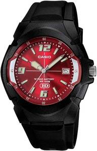 lot 4870 image: Casio MW600F Series  Men s Analog Watch  100 Meter Water Resistance  Date Display  3 Hands (Hour, Minute, Second)  Resin Case & Band  ResinSpherical Glass  10 Year Battery