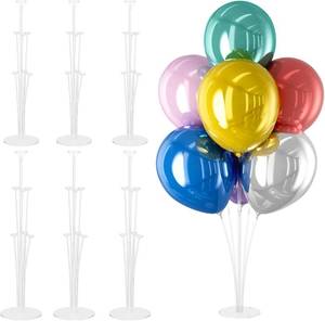 lot 5013 image: DECOCKRAT 6 Set Balloon Stand Kit - Table Stands With Base, Easy Assembly Sticks, Reusable Holders for Baby Showers, Weddings, Birthdays, Party Decorations