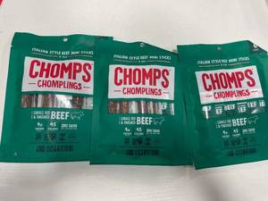 lot 5106 image: 3 Bags CHOMPLINGS Italian-Style Beef Sticks - 6ct0.5oz