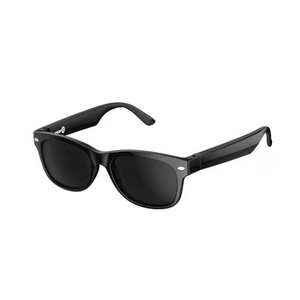 lot 5107 image: WeariQ Bluetooth Smart Glasses   Shiny Black Audio Sunglasses   Black Polarized Lenses, Open-Ear Speaker, 10-Hour Playtime, Hands-Free Calls, Voice AssistantHands-Free Calls & Music