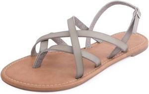 lot 5109 image: Womens Gladiator Flat Sandals Fisherman Strappy Sandals Ankle Strap Sandals Size 5.5