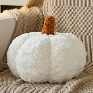 lot 5132 image: Pumpkin Pillow, Fall Decorative Pillows for Couch, Pumpkin Plush Throw Pillows for Bed (White, 8.6 Inches)
