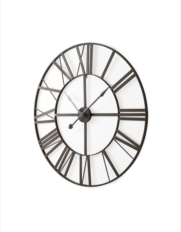 lot 5127031 image: Mercana Pender Black Iron Round Wall Clock 69652 39.96H x 39.96W x 2.36D - Retail $159