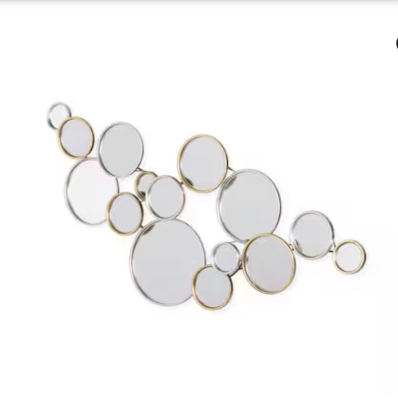 lot 5127035 image: Mercana 2.7559-in W x 45.0787-in H Irregular Silver and Bronze Metal Framed Wall Mirror 20.28in H 2.75in W 2.8in D (DAMAGED see photos and description) - Retail $122