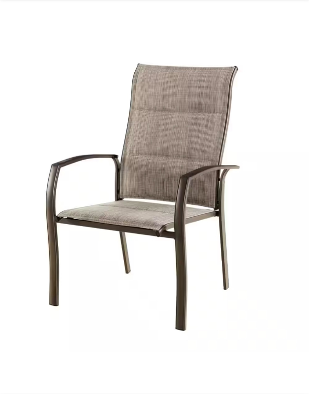 lot 5127042 image: StyleWellOversized Padded Sling Stack Outdoor Dining Chair in Riverbed(Damaged-See photos & description) - Retail $49