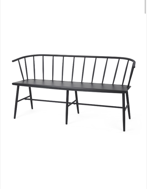 lot 5127037 image: Mercana Colin Black Metal Bench 69841 30.32H x 59.84W x 21.65D - Retail $1,617